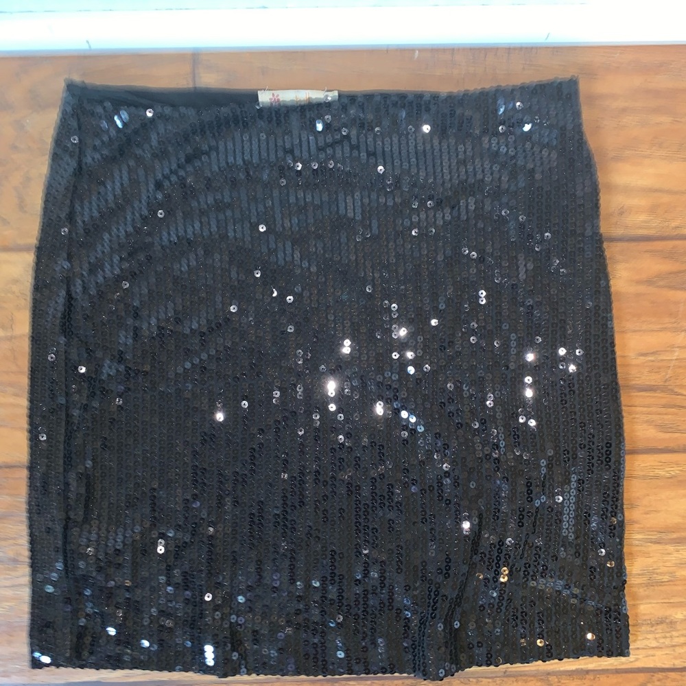 Black sequin skirt
